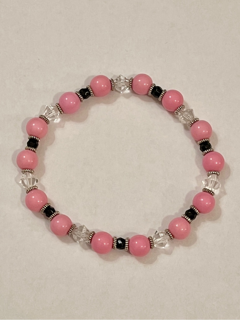 Pink Beaded Stretch Bracelet